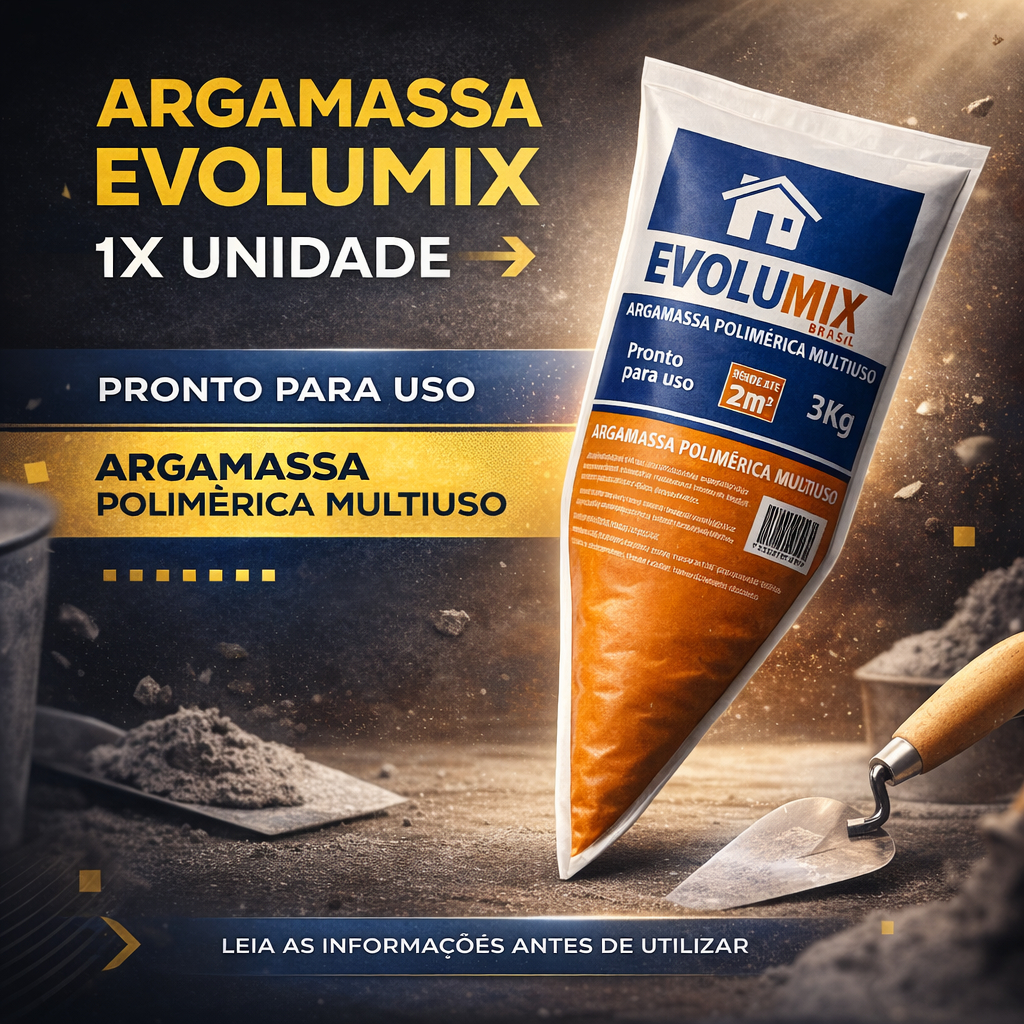 Bisnaga Argamassa Polimérica Cola Tijolo e Bloco - Bisnaga 3kg - Alto Rendimento