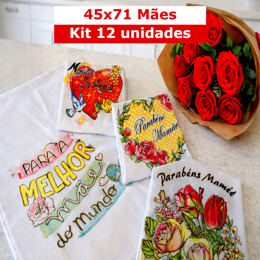 Kit 12 Panos de Prato Copa Dia das Mães Estampado 45x71 Glitter Grosso Decorativo Várias Estampas em Oferta na Shopee