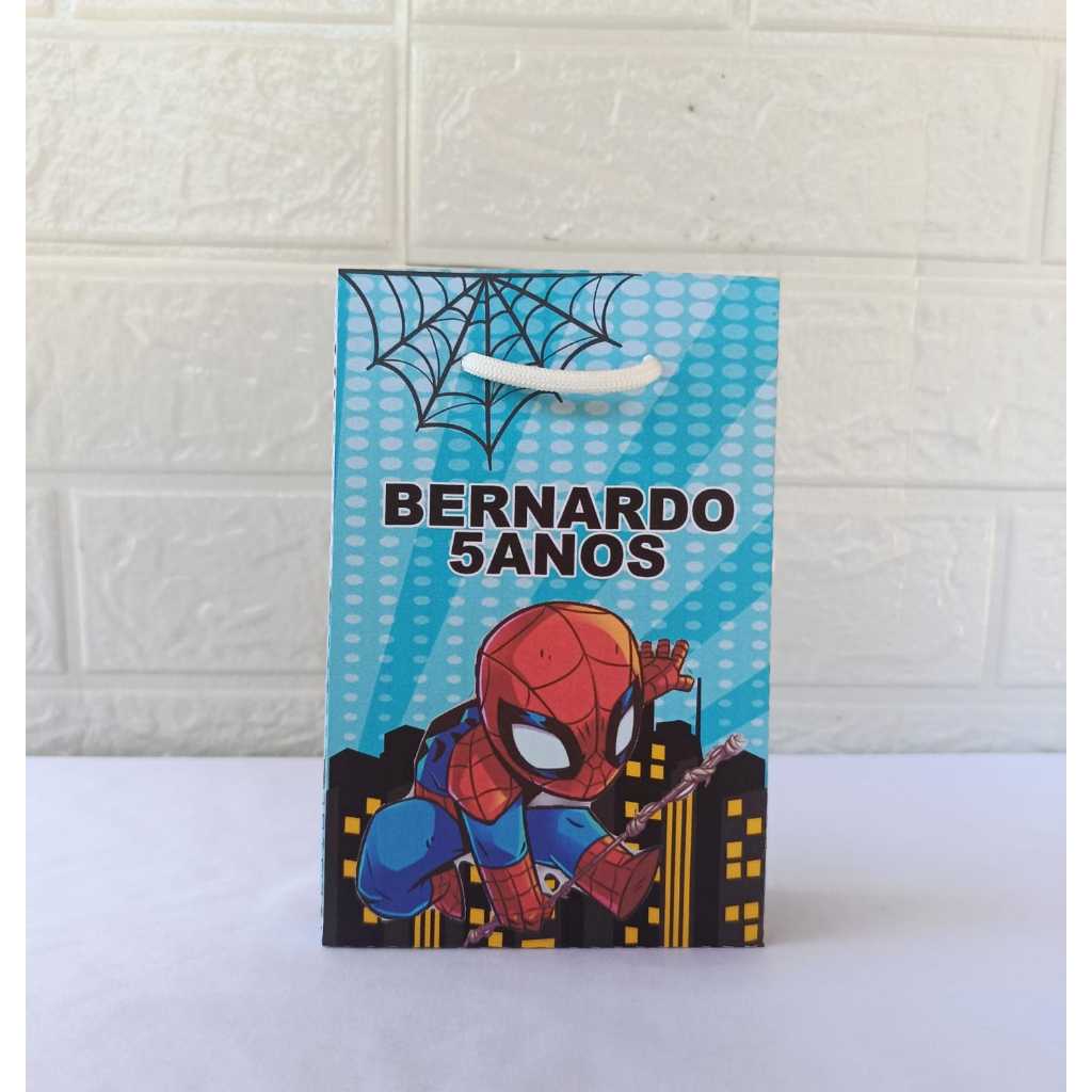 Sacolinha PP para Lembrancinha Personalizada Homem Aranha Baby - Sacolinha Surpresa - PEGUE E MONTE