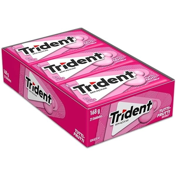 Chiclete Trident Tutti-Frutti - Caixa com 21 unid. de 8g