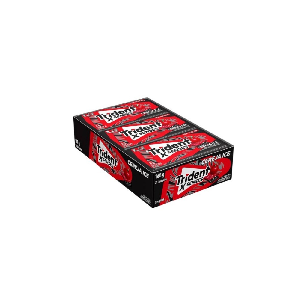 Chiclete Trident X Senses Cereja Ice Com 21 unidades