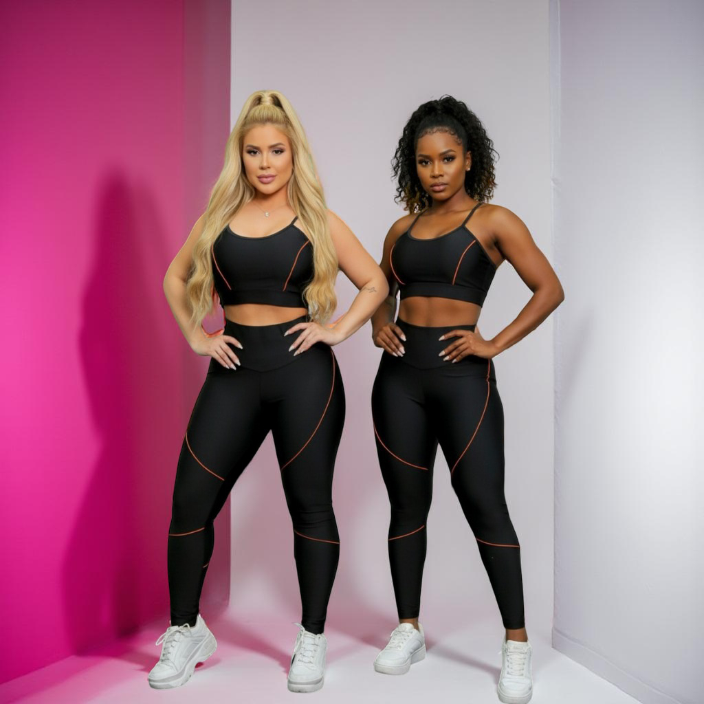 Conjunto Feminino Fitness Para Academia Com Bastante Elastano | Sem Transparência -bellagatha.store