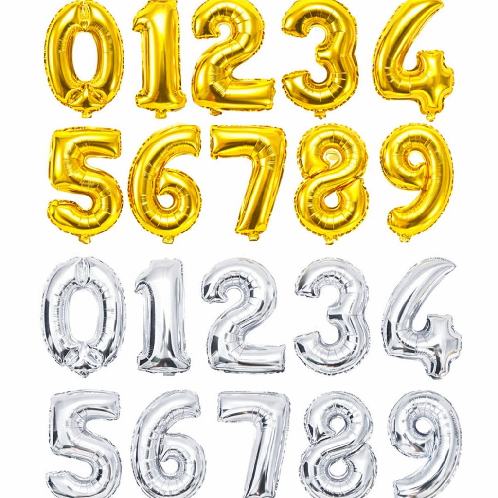 Balão Metalizado de Número 75 cm para Festas Comemorativas Prata ou Dourado em Oferta na Shopee