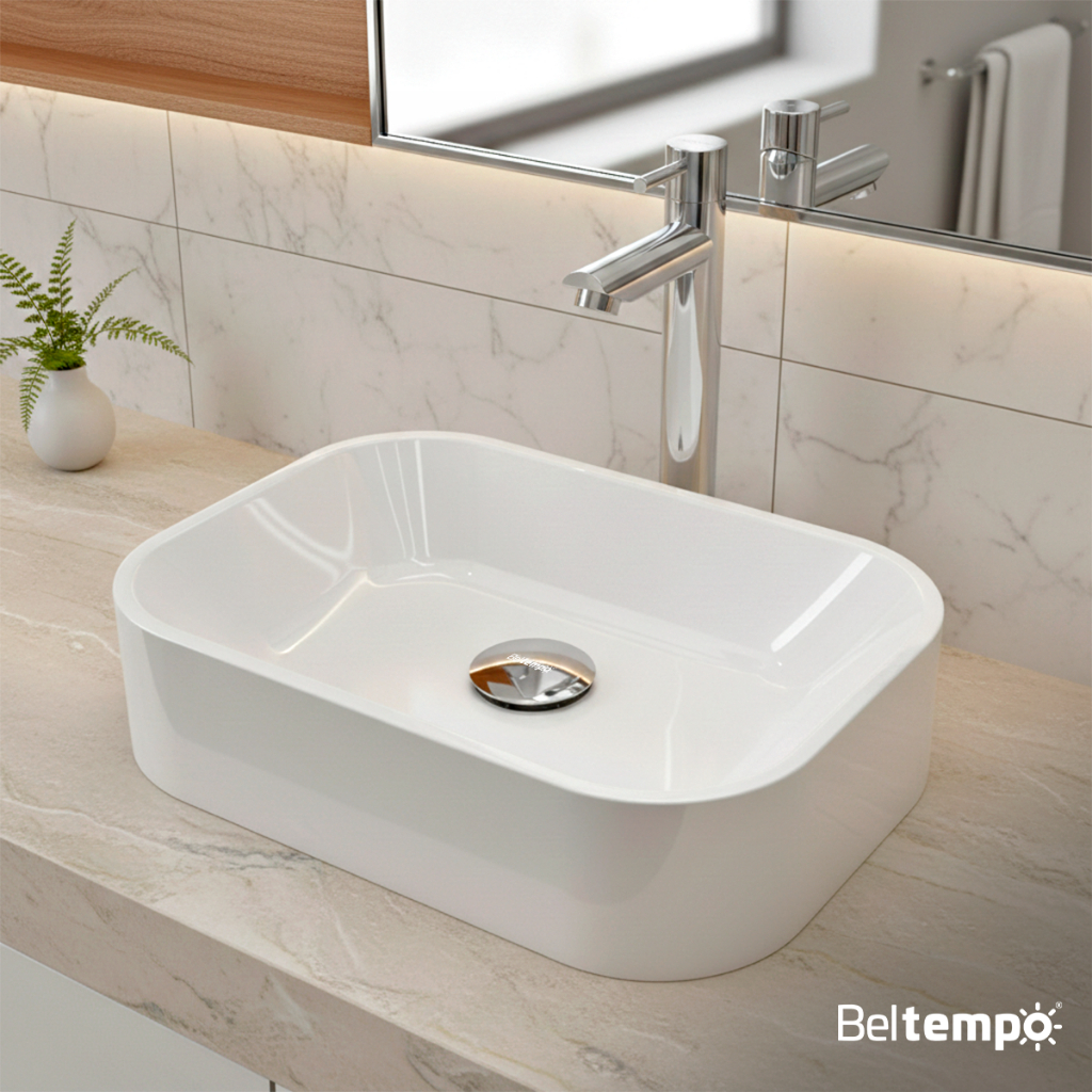 Cuba Pia De Apoio Sobrepor Retangular 36x27 Para Banheiro Lavabo Beltempo BT-2010 em Oferta na Shopee