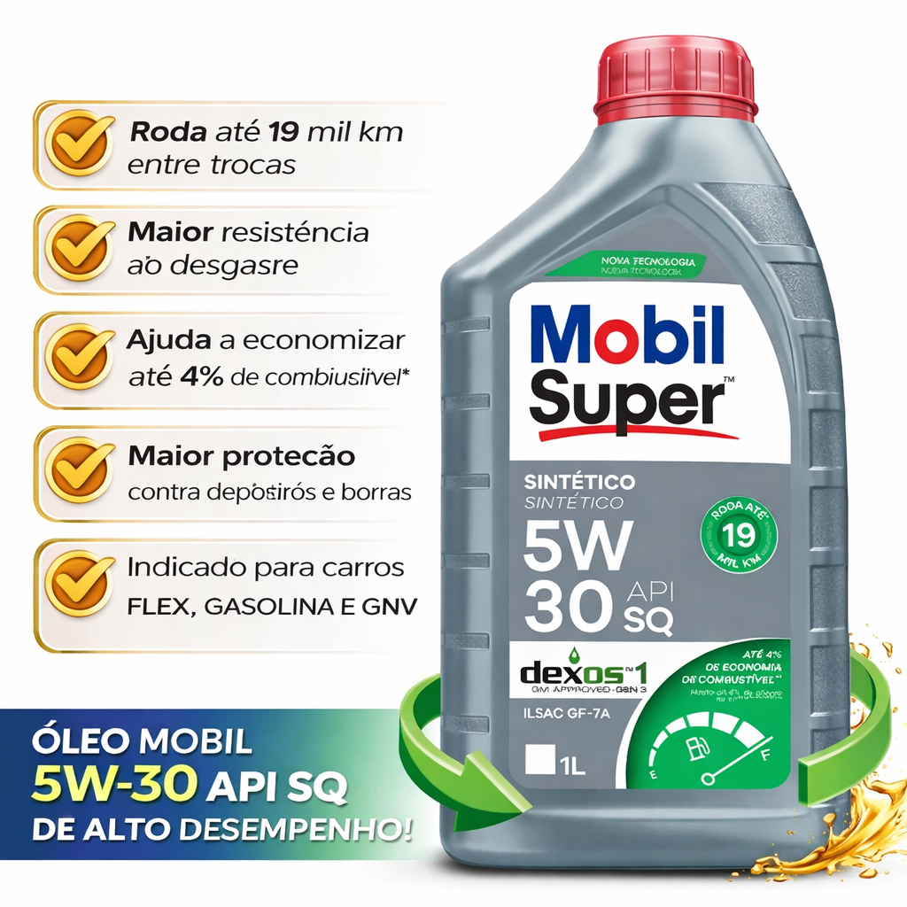 Óleo Motor Mobil 5W30 Sintético API SQ Dexos 1 Gen 3 ILSAC GF-7 em Oferta na Shopee