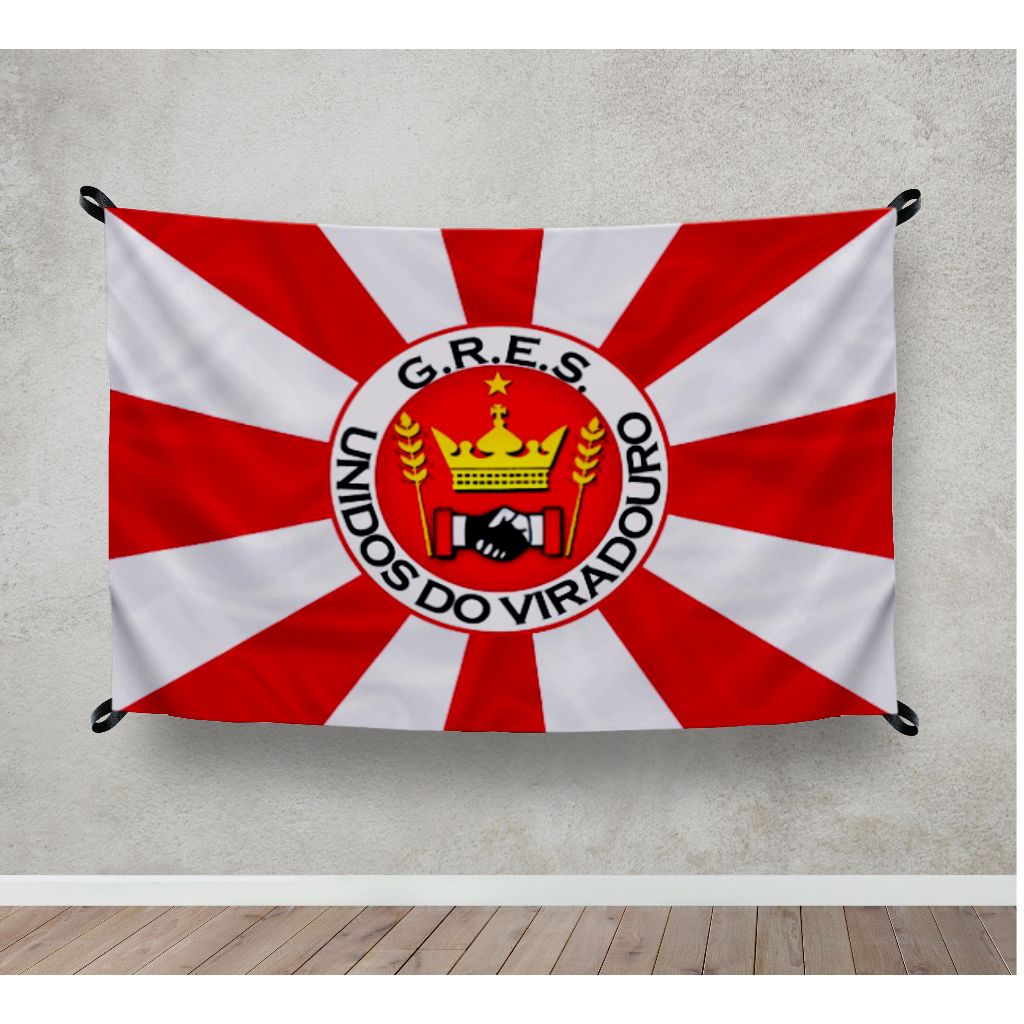 BANDEIRA DECORATIVA CARNAVAL - UNIDOS DO VIRADOURO em Oferta na Shopee