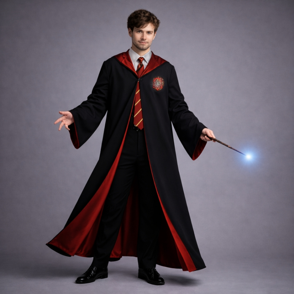 FANTASIA HARRY POTTER ADULTO E INFANTIL - KIT COMPLETO MANTO + CHAPÉU + *VARINHA DE BRINDE* CARNAVAL - HALLOWEN