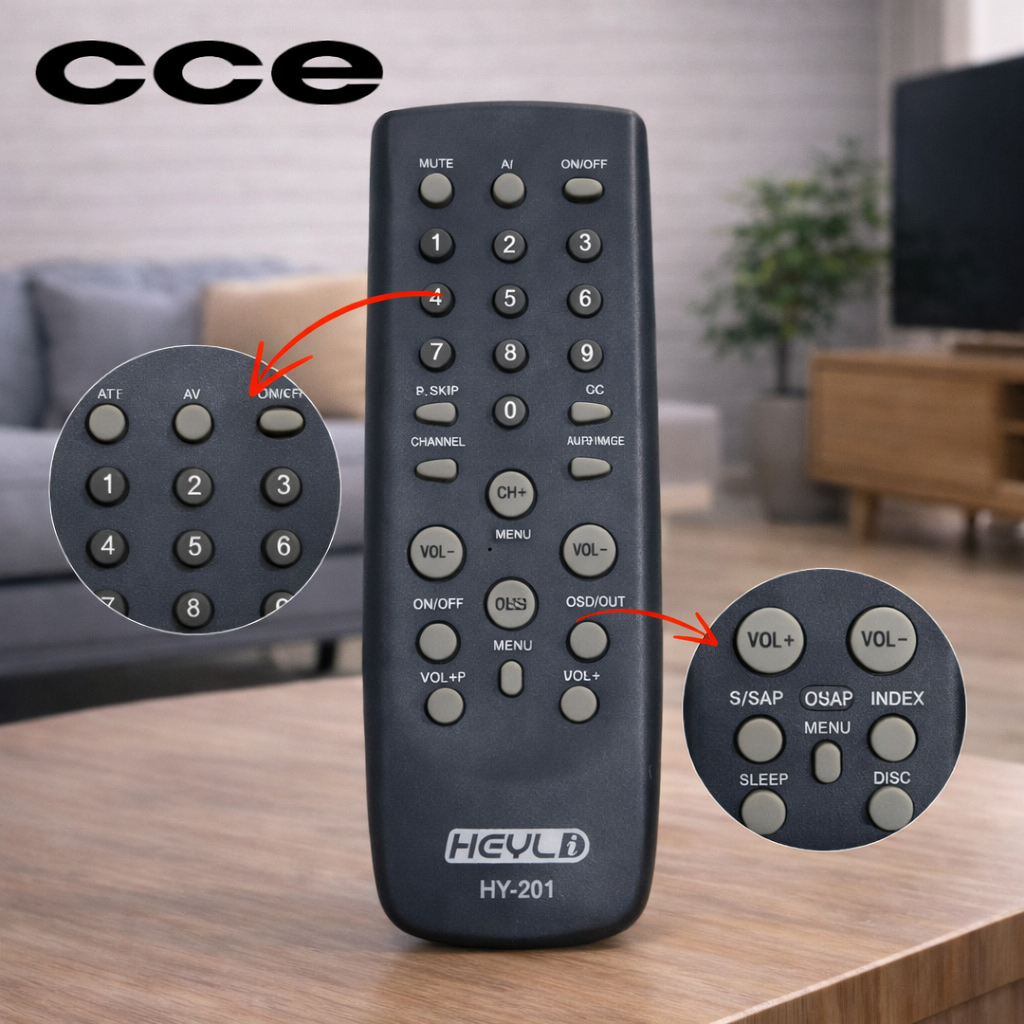 Controle remoto CCE para TV ANTIGA DE TUBO / HY-201
