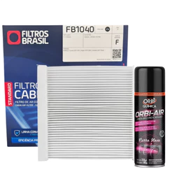 Kit Filtro Ar Condicionado Higienizador Carro Novo Renault Duster Logan Sandero 2007 a 2022