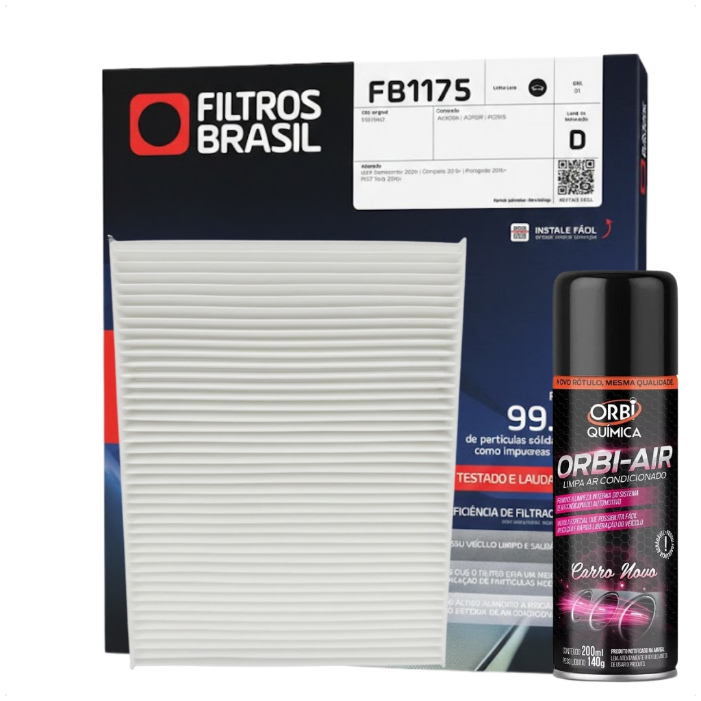 Kit Filtro Ar Condicionado Higienizador Carro Novo Jeep Renegade Compass Fiat Toro