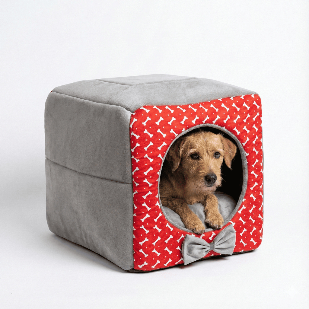 Cama Toca Iglu 3 em 1 para Cachorro e Gato Tamanho P M G