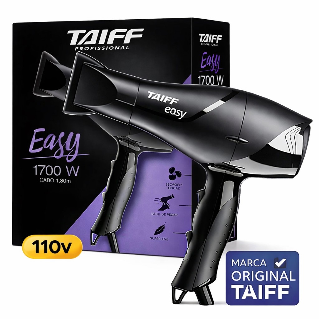 Secador Taiff Easy Profissional 1700W 110V Silencioso Original em Oferta na Shopee