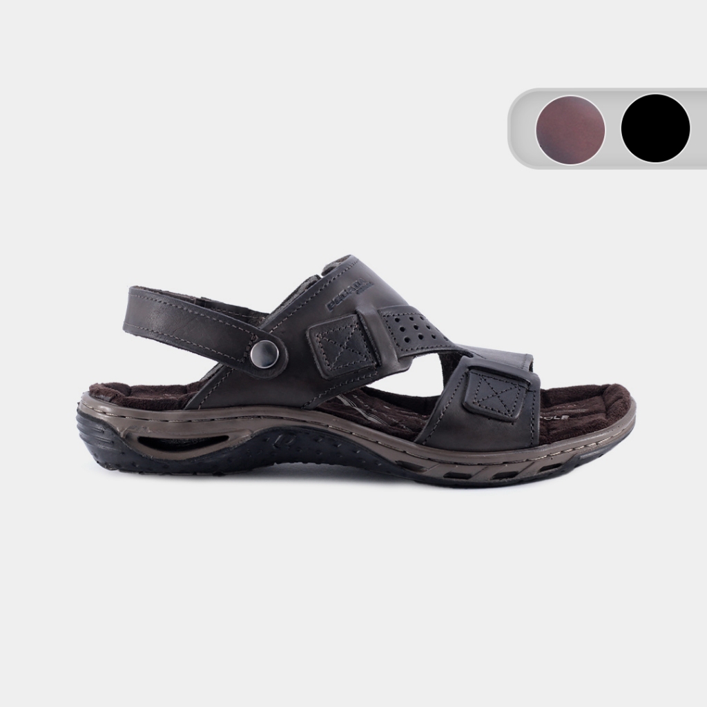 Sandalia Masculina Couro Natural Legitimo Amortecedor Tira Reversivel Pegada 131662 em Oferta na Shopee