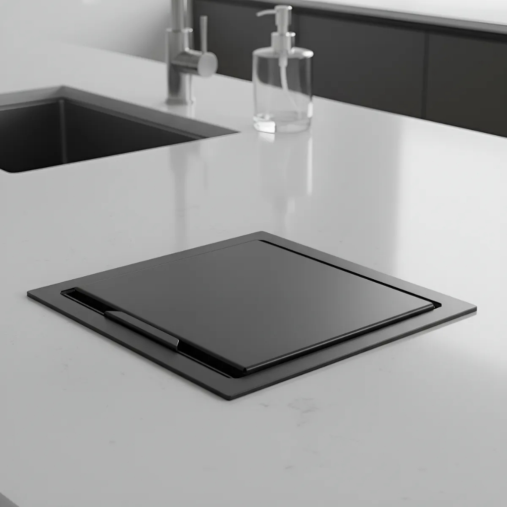 Cesto De Lixo Lixeira De Embutir Quadrada 4l Preta Para Cozinha Balcão de Mármore em Oferta na Shopee