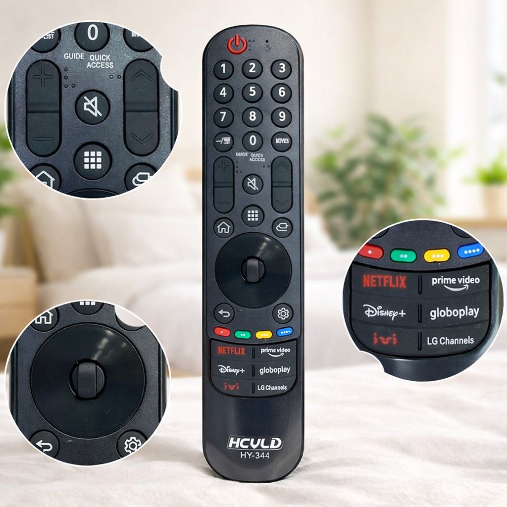 Controle remoto LG para SMART TV / NETFLIX, PRIME VIDEO, GLOBOPLAY, DISNEY+ / HY-344
