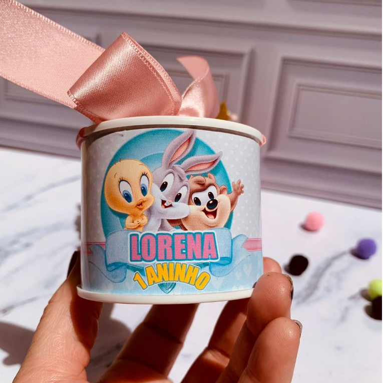 Kit tubolata personalizada 5x6 - Lembrancinhas Looney Tunes | chá de bb | maternidade | aniversário