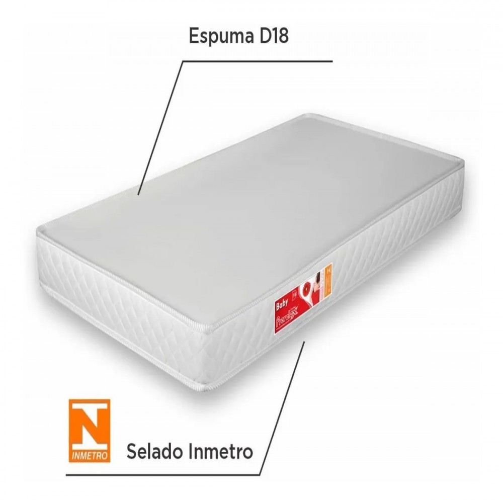 Colchão Berço Americano D18 Baby Liso 70x130x10cm Prorelax em Oferta na Shopee