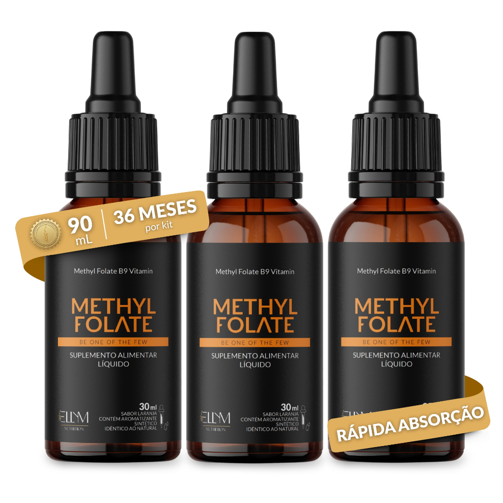 Metilfolato Vitamina B9 Fórmula Ativa 30mL 500mcg Original Bem-Estar Imunidade Ellym Nutrition em Oferta na Shopee