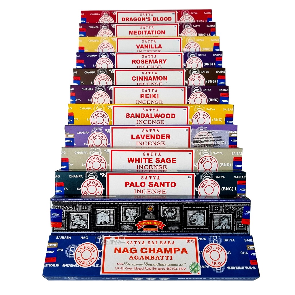 Incenso Satya Massala Nag Champa Indiano Importado Super Hit Palo Santo Salvia Branca Vareta em Oferta na Shopee