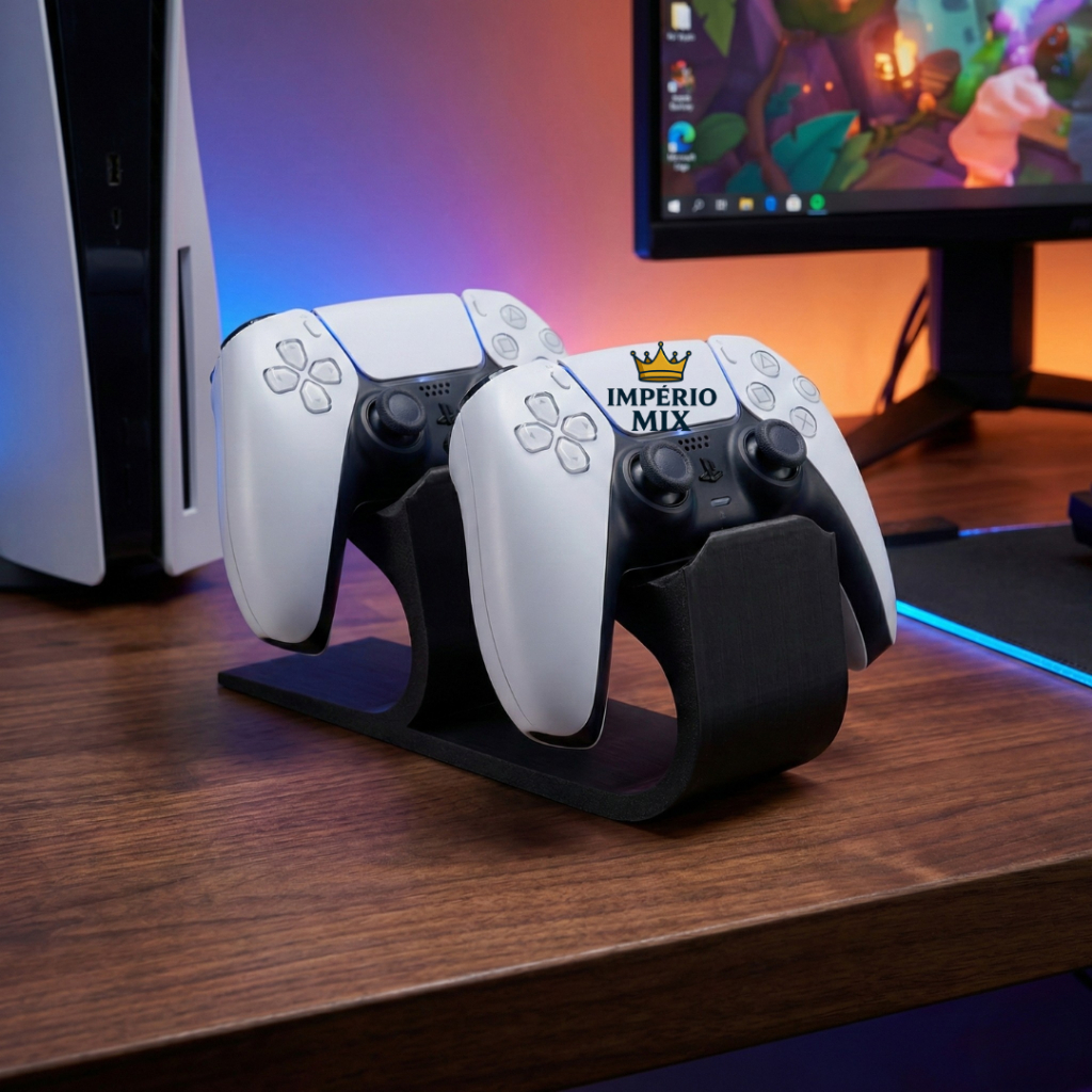 Suporte 2 Controles PS5 – Stand, Base Estável, Organizador Gamer Premium