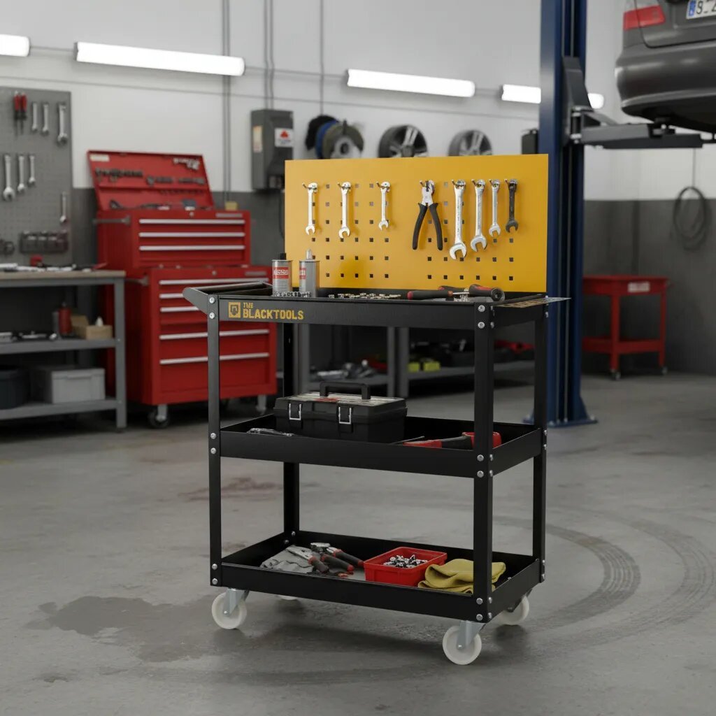 Carrinho Ferramentas Forte Para Mecânico Oficina Aberto 120kg - The Black Tools em Oferta na Shopee