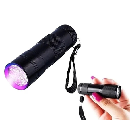 Lanterna Luz Negra Ultra Violeta Uv Detecta Nota Urina Gato Escorpião Cabine Led Uv Seca Unha Gel