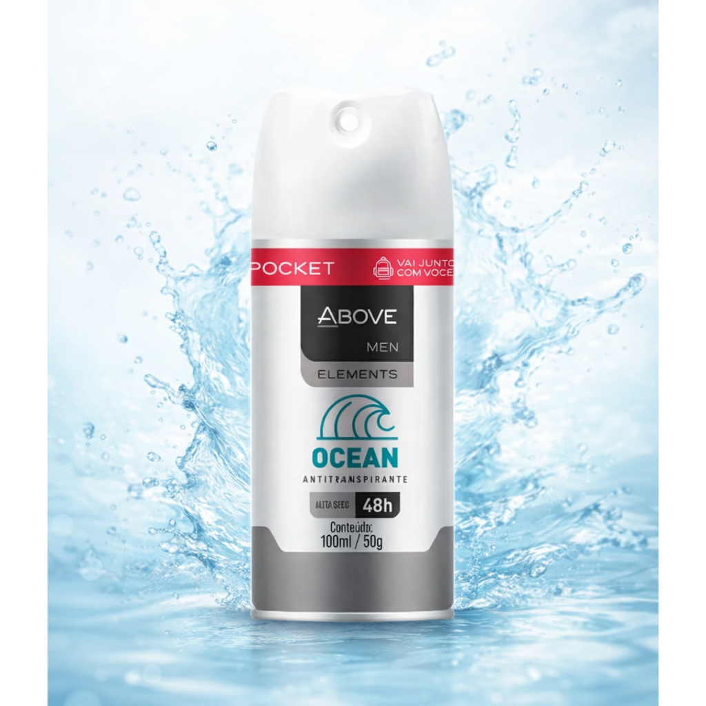 Desodorante Above Men Ocean 48h de Proteção 100ml Kits 9/12/24/36/