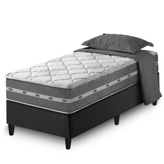 Cama Box Solteiro Preto + Colchão Molas Ensacadas Miami 88x188x60cm em Oferta na Shopee