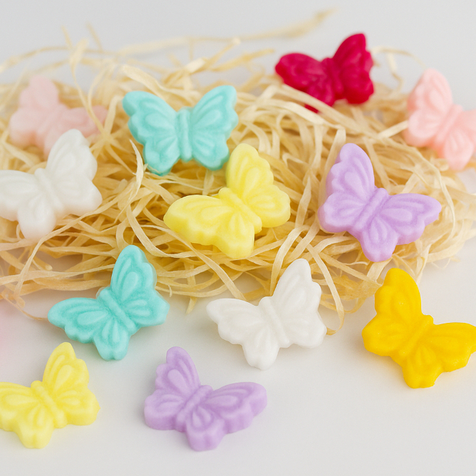 Kit 100 Lembrancinhas Mini Borboletas Sabonetes Perfumados - Várias cores Disponivel