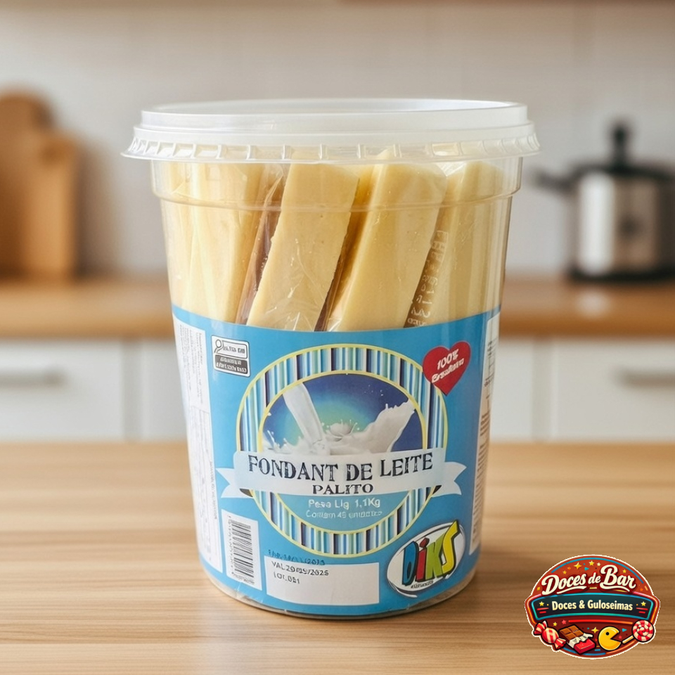Doce Fondant de Leite Doce de Leite Palito Pote 1,1Kg Com 45 Unidades - Diks em Oferta na Shopee