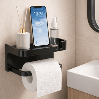 Suporte Porta Papel Higiênico com Suporte para Celular | Fixação Adesiva Sem Furo | Banheiro Moderno em Oferta na Shopee