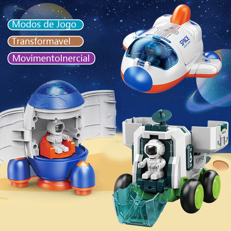Brinquedo de Exploração Espacial para Crianças：Nave espacial，Foguete，Veículo Explorador - Ideal para Presentear Crianças