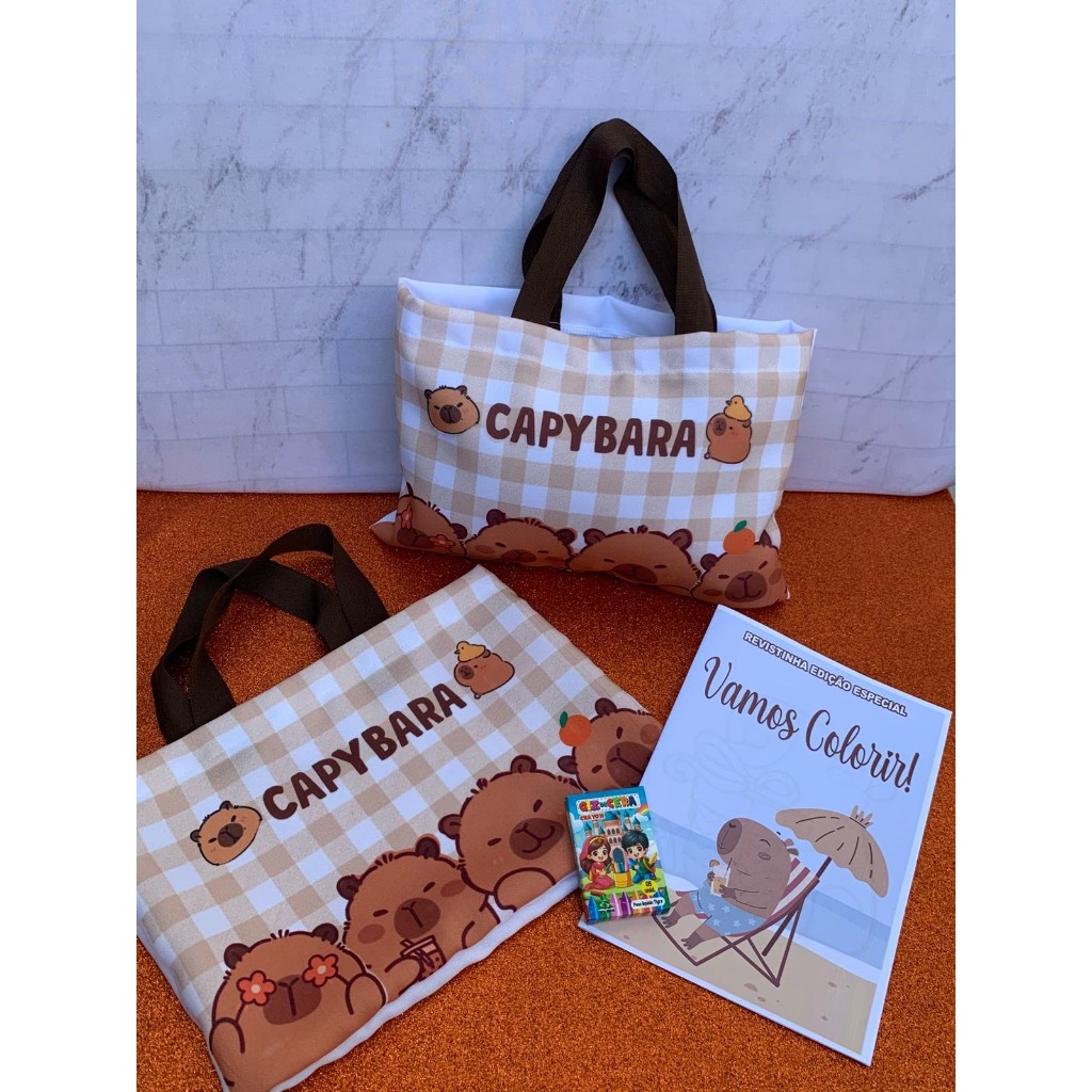 Sacolinha Eco Bag + Revistinha p/ colorir Personalizada  Qualquer tema  Festa Aniversário Lembrancinha Saquinho Infantil