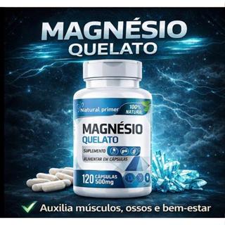 MAGNÉSIO QUELATO NATURAL PRIMER - 120 CÁPSULAS - 500MG em Oferta na Shopee