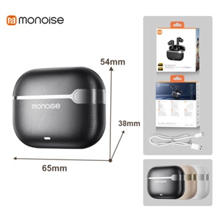 Fone de Ouvido monoise Buds M12 Sem Fio Bluetooth 5.4, Modo Baixa Latência, Certificado IPX6, até 42 Horas de Bateria em Oferta na Shopee