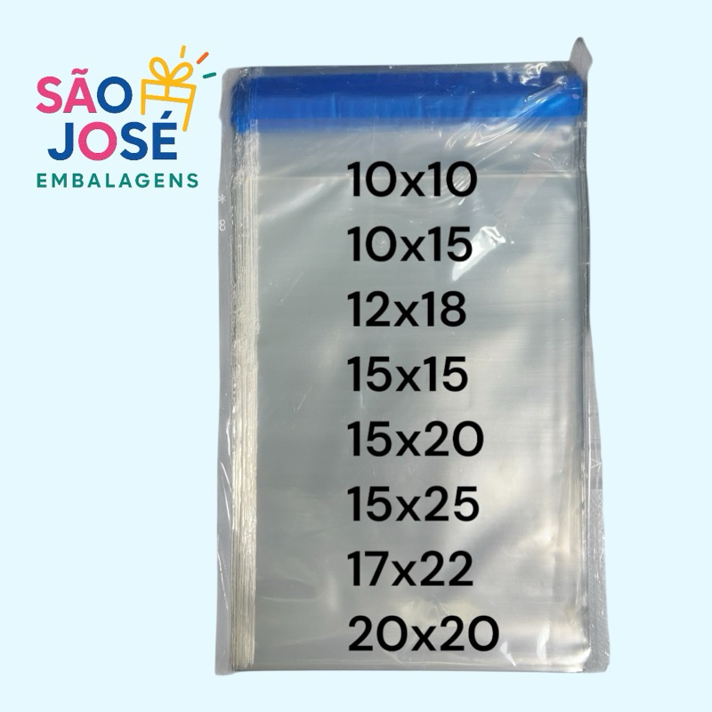 100 Saquinho Adesivado Transparente - Aba Abre Fecha em Oferta na Shopee