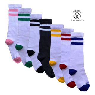 Meia Infantil Cano Longo 3/4 Escola Old School Órtese Patins Skate Galocha em Oferta na Shopee