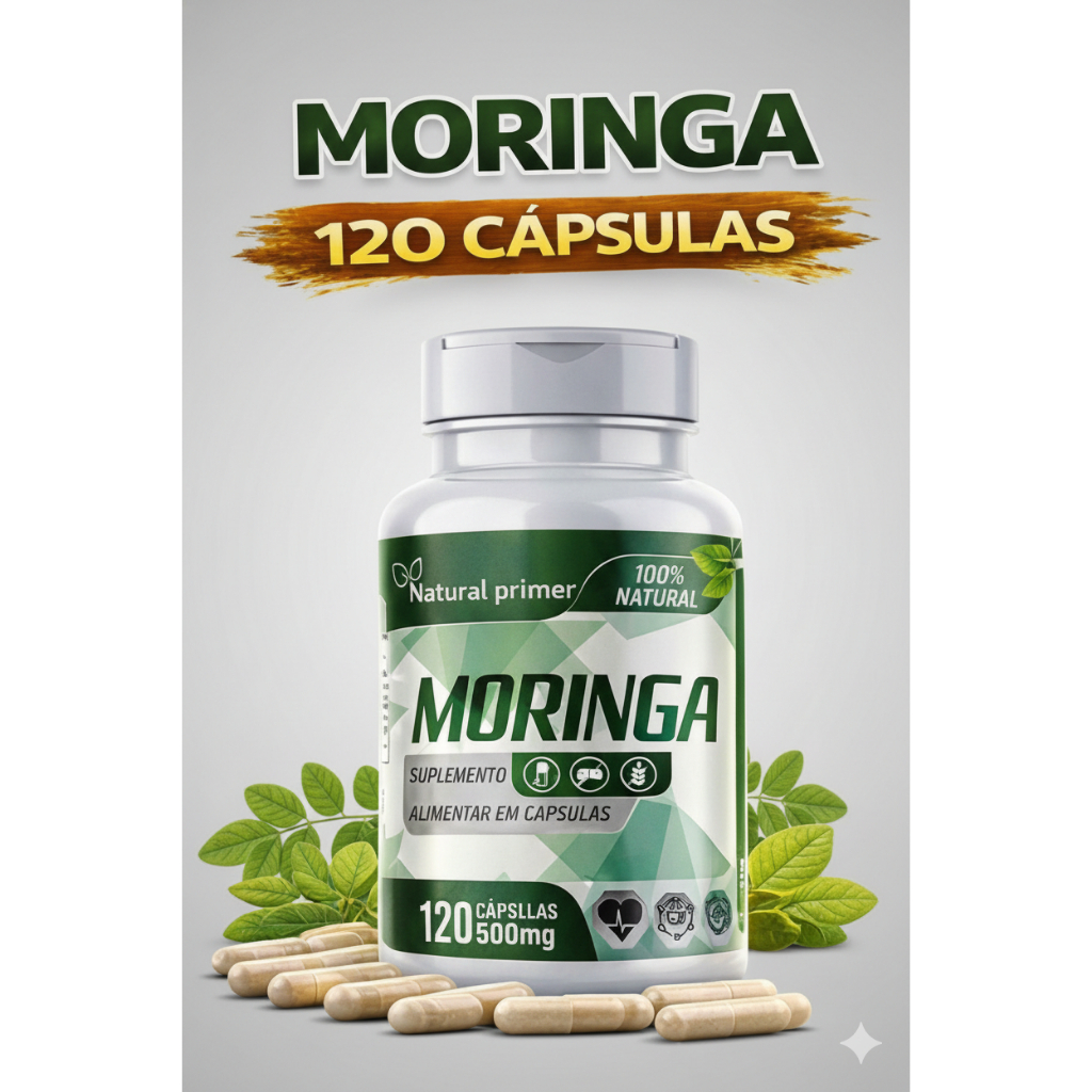 Moringa Planta Oleifera 120 Cápsulas 100% Pura e Natural em Oferta na Shopee