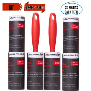Kit 2 Rolo Rolinho Tira Pelos Roupa Sofa Adesivo + 4 Refil 180 folhas em Oferta na Shopee