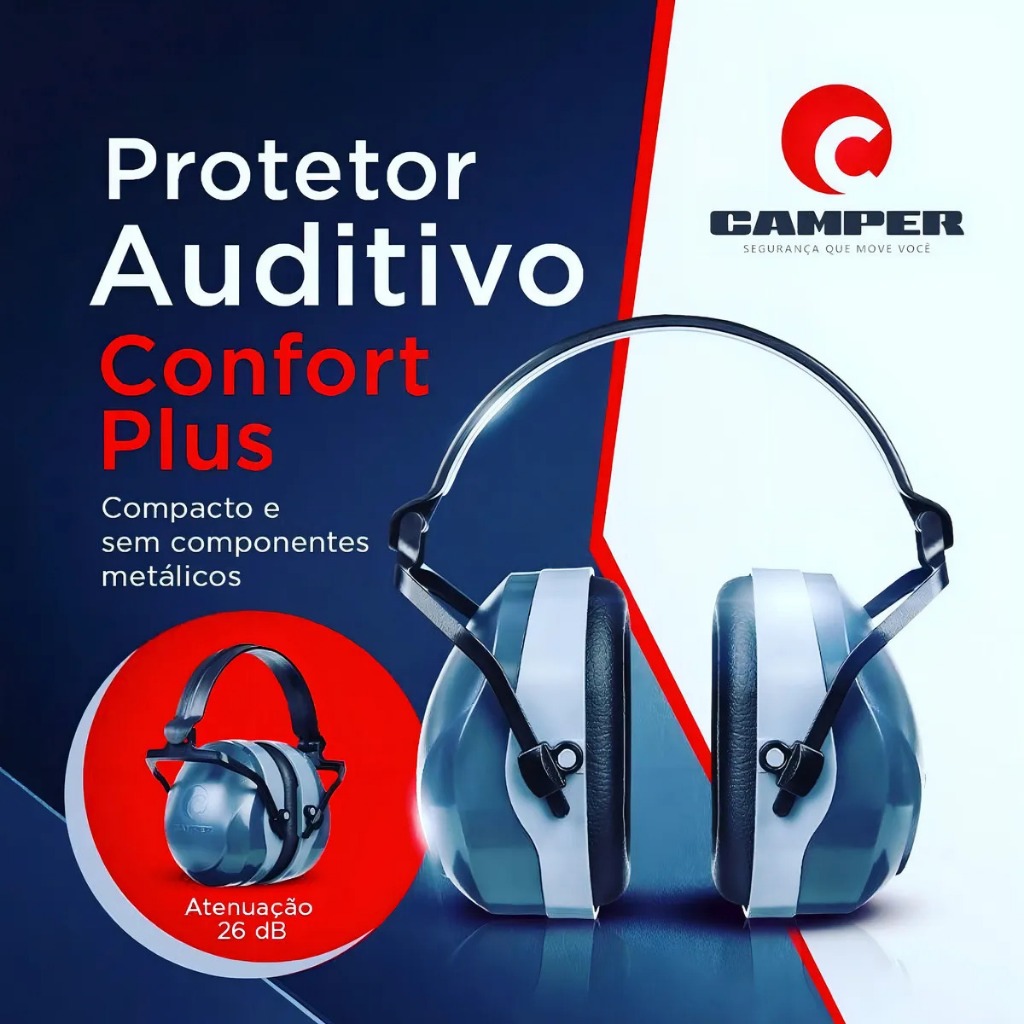 Protetor Auricular Abafador Concha 26DB EPI Camper Confort Plus CA 48.054 Proteção Auditiva em Oferta na Shopee