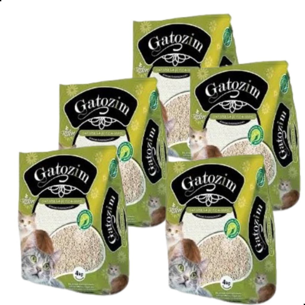Kit 5 Areias Sanitária Gato - Gatozim 4kg - 100% Natural em Oferta na Shopee