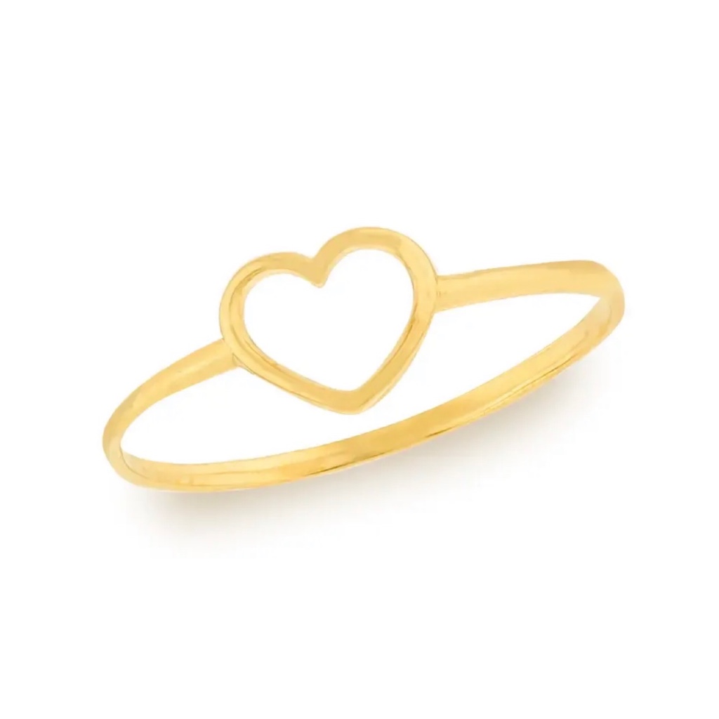 ANEL CORAÇÃO VAZADO PRATA OU DOURADO AÇO INOXIDAVEL em Oferta na Shopee