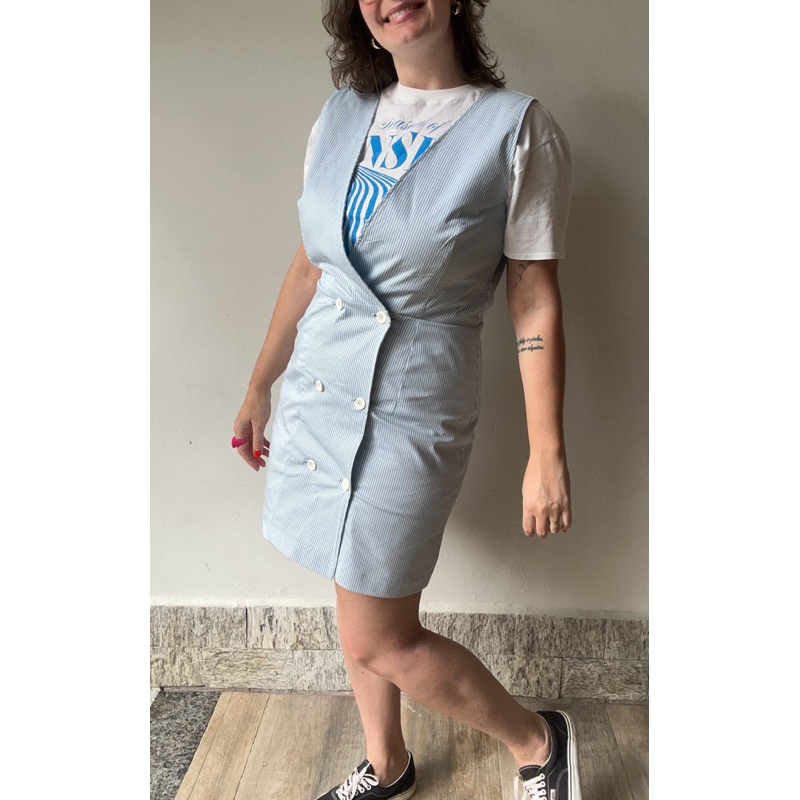 Salopete feminina adulto listrada