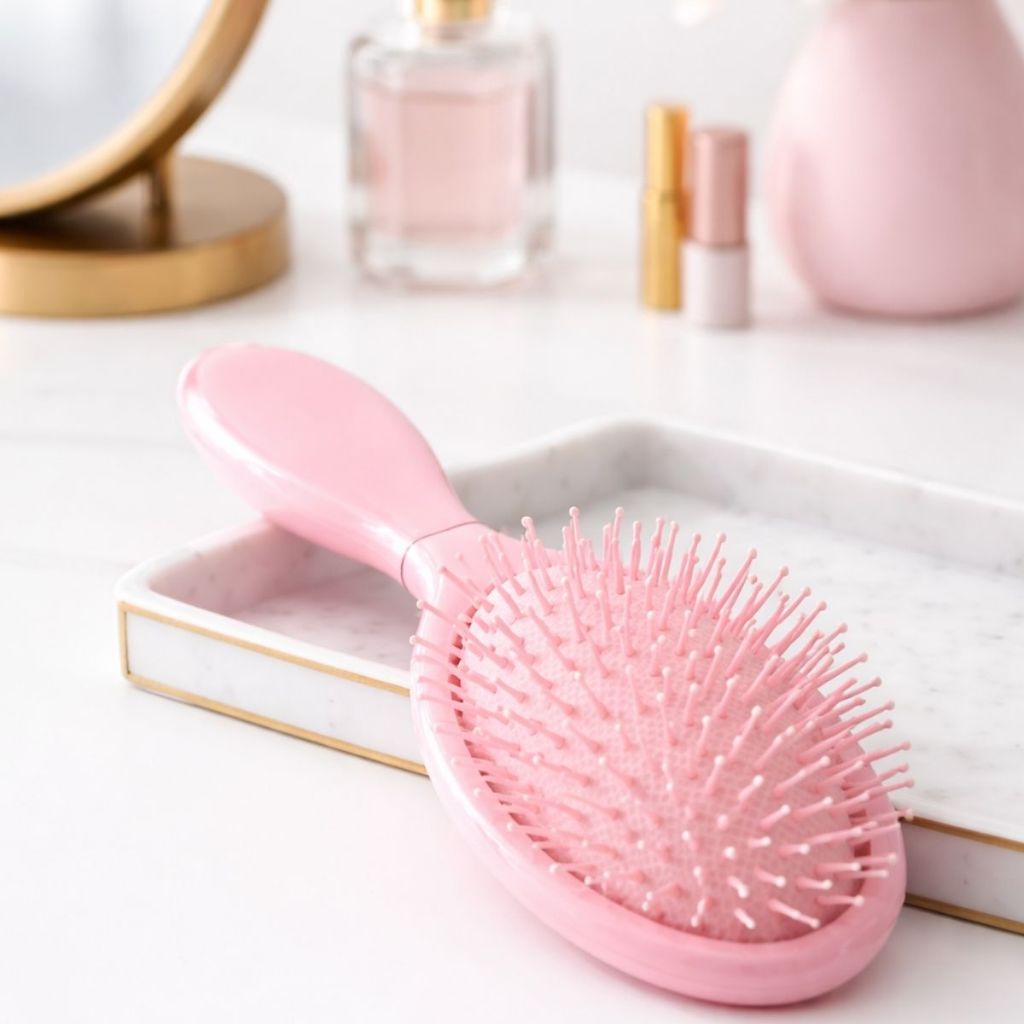 Escova de Cabelo Oval  Desembaraçadora Sem Dor Base Almofadada Cores Sortidas - Landh's