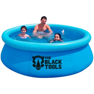 Piscina Inflável Redonda 1400 Litros Com Borda Pvc Reforçado Azul em Oferta na Shopee
