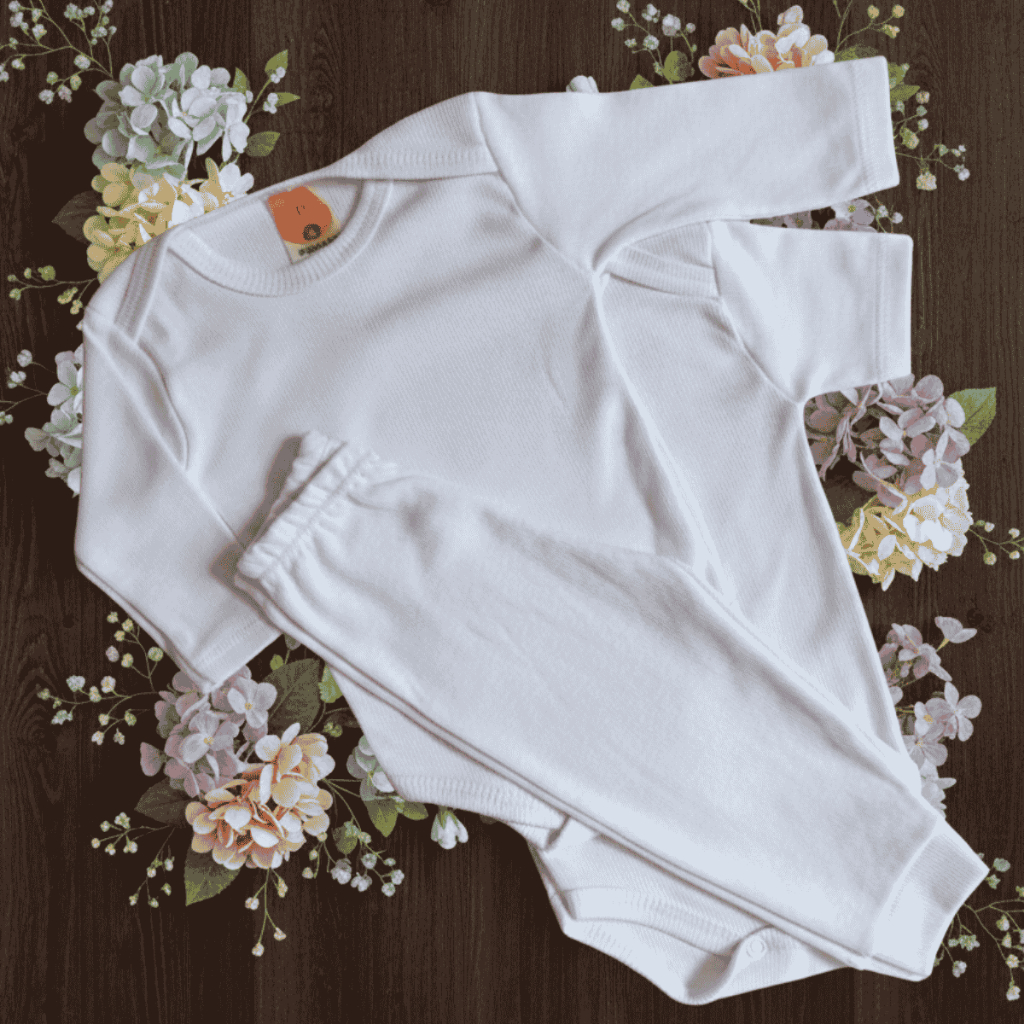 Kit 3 Peças Bebê Conjunto body E Mijão Canelado Manga Longa E Manga Curta P/M/G Menina/Menino Confortável e Durável