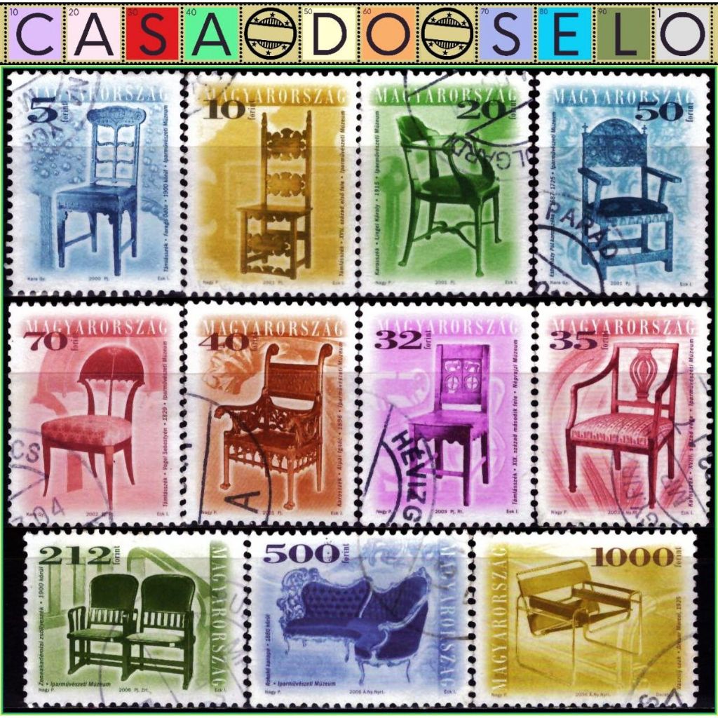 Hungria - Cadeiras antigas - Acumulação com 11 selos - 2000 a 2006 - C - EU12400