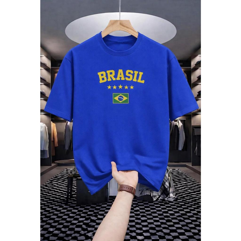 Camiseta Copa do Mundo, Brasil Futebol, Casual Unissex, Algodão 100% Varias Cores
