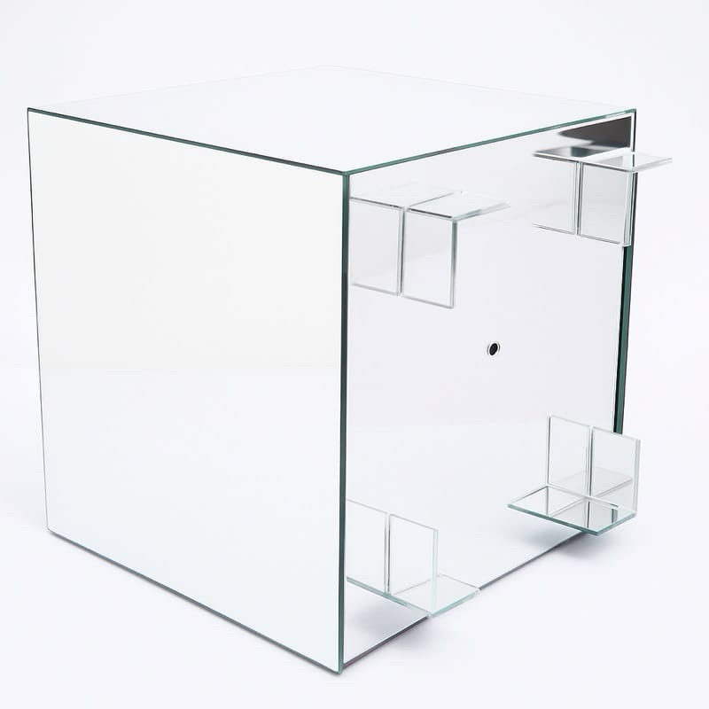 vaso espelhado cachepot 30x30x30 com pés e furo decoração jardinagem