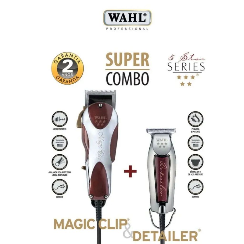 Wahl Super Combo Magic Clip 110v + Detailer bivolt + 2 Anos de Garantia